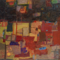 Subsuelo (Subsoil), 1964, by Luis Hernández Cruz (Puerto Rican, b, 1936); Oil and collage on canvas; 60 1/2 x 69 5/8 inches. Courtesy of the Lowe Art Museum, University of Miami. © 1964 Luis Hernández Cruz.