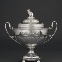 Trophy, ca. 1802-03, by William Fountain (London, England); Silver; Inscription: “Roxanna Winning a Jockey Club Purse at Washington Course in Charlestown,
South Carolina, Feby. 1802”; Courtesy of The Rivers Collection

