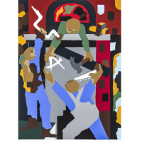 Stained Glass Windows, 2000, by Jacob Lawrence (1917-2000); silkscreen on paper; 32 x 25 inches; Courtesy of The Jacob and Gwendolyn Knight Lawrence Foundation, Seattle © 2015 Artists Rights Society (ARS), New York