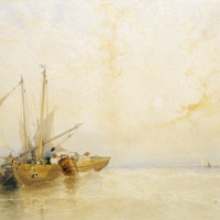 Off Whitby, Morning, 1864, By William Roxley Beverly (British, 1811 - 1889); Watercolor on paper; Gift of John H.D. Wigger; 2004.011.0005
