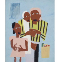 Southern Family Series, 1943, by William H. Johnson (American, 1901—1970); Serigraph on paper; 17 x 13 1/2 inches; Image © William H. Johnson; Courtesy of Vibrant Vision Collection of Jonathan Green and Richard Weedman