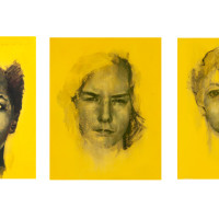 Yellow (Freedom Riders), 2018, By Charles Edward Williams (American, b. 1984); Oil on Mylar, 9 x 11 inches; ©Charles Edward Williams
