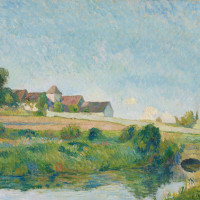 La ferme de la Groue à Osny, 1883, by Paul Gauguin (French, 1840-1903). Oil on canvas,
15 x 18 1/4 inches. Loan courtesy of a private collection.
