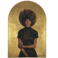 Lawdy Mama, 1969, By Barkley L. Hendricks (American, 1945—2017); Oil and gold leaf on canvas; 53 3/4 x 36 1/4 inches; The Studio Museum in Harlem; ©Estate of Barkley L. Hendricks; Image courtesy of the artist's estate and Jack Shainman Gallery, New York