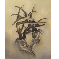 Locked Horns, By Jill Hooper (American, b. 1970); Oil on linen; 29 x 22 inches; Courtesy of a private collection