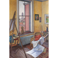 Art Studio, 1931, By Theresa Pollak (American, 1899—2002); Oil on canvas; 40 1/4 x 27 inches; 2013.10.09; The Johnson Collection, Spartanburg, SC
