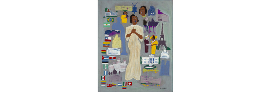 <i>Marian Anderson</i>, ca. 1945, by William H. Johnson (American, 1901-1970). Oil on paperboard, 35 5/8 x 28 7/8 inches. Image courtesy of Smithsonian American Art Museum.