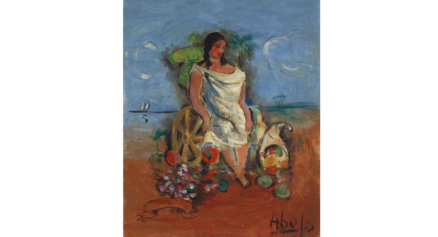 <i>Mujer (Woman)</i>, Late 1920s, by Eduardo Abela (Cuban, 1889 - 1965); Oil on canvas; 32 x 27 5/8 inches; Courtesy of the Lowe Art Museum, University of Miami. 