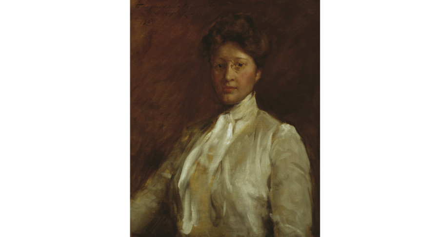 <i>Anna Heyward Taylor</i>, 1903, by William Merritt Chase (American, 1849-1916); oil on canvas; 30 1/4 x 24 inches; Gift of Anna Heyward Taylor; 1937.003.0001. 