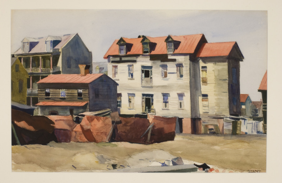 <i>Charleston Slum</i>, 1929, By Edward Hopper (American, 1882-1967), Watercolor on paper, 16 x 24 inches, Private collection
