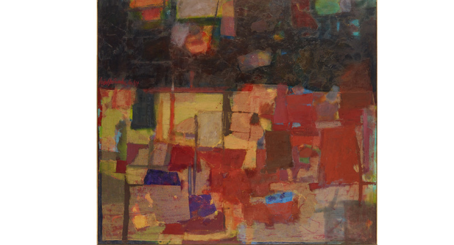 <i>Subsuelo (Subsoil)</i>, 1964, by Luis Hernández Cruz (Puerto Rican, b, 1936); Oil and collage on canvas; 60 1/2 x 69 5/8 inches. Courtesy of the Lowe Art Museum, University of Miami. © 1964 Luis Hernández Cruz.