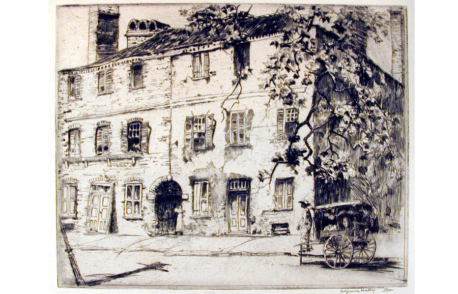 <i>Cabbage Row</i>, 1928, by Alfred Hutty (American, 1877-1954); etching on paper; 11 3/8 x 15 1/8 inches; Gift of Mrs. Alfred Hutty; 1955.007.0046