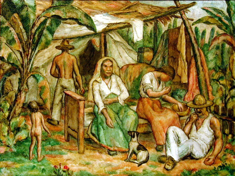 <i>Mexican Peasant Scene</i>, ca. 1919, By Edward Middleton Manigault (American, 1887–1922); Oil on canvas on board; 22 in x 27 ¾ inches (framed); Gift of Marlene and Richard Mayers
