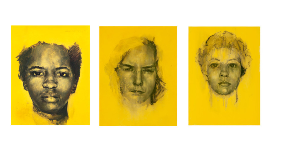 <i>Yellow (Freedom Riders)</i>, 2018, By Charles Edward Williams (American, b. 1984); Oil on Mylar, 9 x 11 inches; ©Charles Edward Williams
