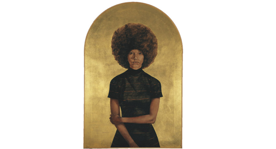<i>Lawdy Mama</i>, 1969, By Barkley L. Hendricks (American, 1945—2017); Oil and gold leaf on canvas; 53 3/4 x 36 1/4 inches; The Studio Museum in Harlem; ©Estate of Barkley L. Hendricks; Image courtesy of the artist's estate and Jack Shainman Gallery, New York