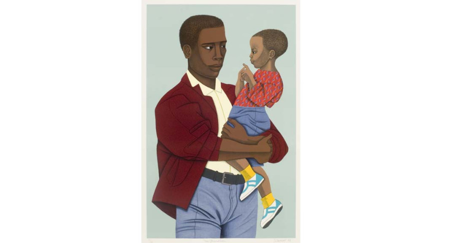 <i>New Generation</i>, 1992, by Elizabeth Catlett (American, 1915—2012); Lithograph, 91/100; 31 1/4 x 20 inches; Image courtesy of Vibrant Vision Collection of Jonathan Green and Richard Weedman;
