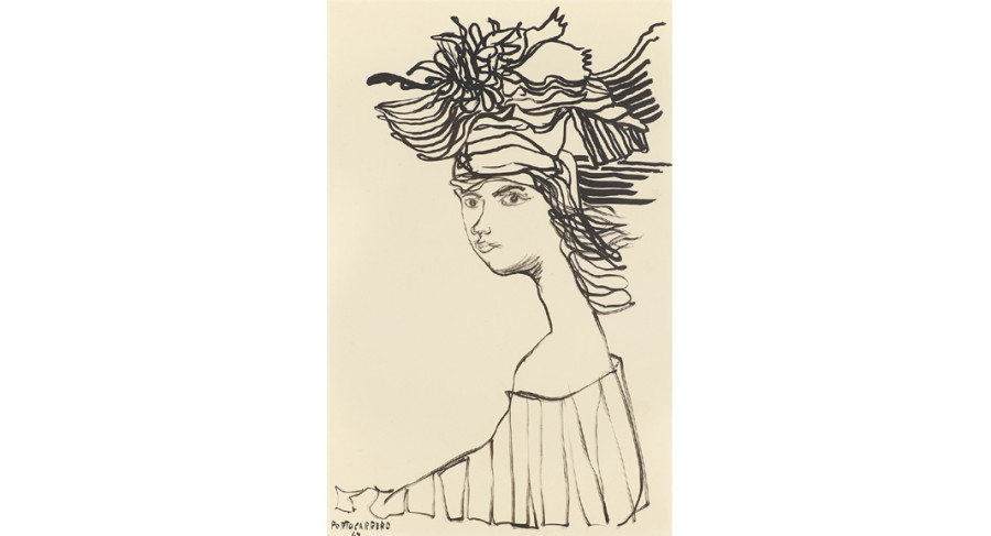 <i>Untitled</i>, 1963, by René Portocarrero (Cuban, 1912 - 1985); Ink on paper; 29 3/8 x 21 1/8 inches. Courtesy of the Lowe Art Museum, University of Miami.