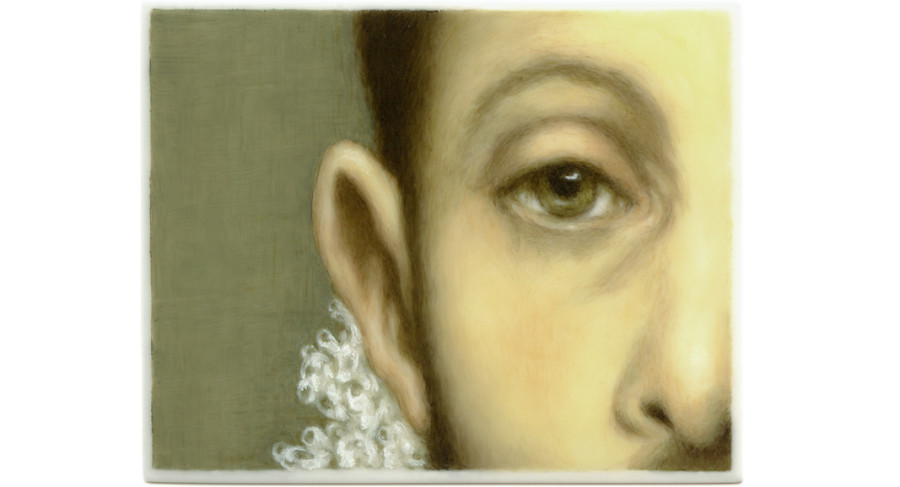 <i>Caballero (after El Greco)</i> from <i>Series II: Gaze of Desire</i>, 2013, By Tabitha Vevers (American, b. 1957); Oil on Ivorine; 2 3/4 x 3 1/2 inches on 9 x 12 inches panel; Collection of the artist, Courtesy of Bookstein Projects
