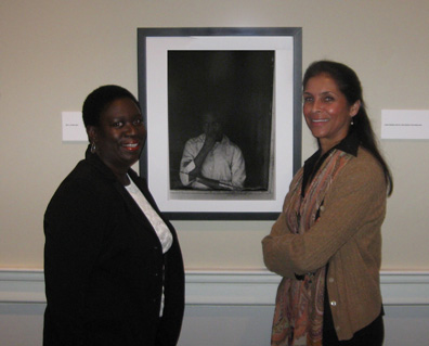 Carlette M. Geddis with photographer Jeanne Moutoussamy-Ashe. Ms. Geddis is the cousin of the girl in the photograph.