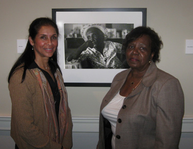 Photographer Jeanne Moutoussamy-Ashe and Elnora M. Brown, the granddaughter of Miss Bertha, pictured in the background.