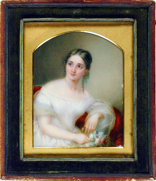 Miniature portrait of Mrs. Nathaniel Russell Middleton (Anna Elizabeth De Wolf) currently on loan to The Charleston Museum