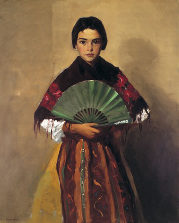 The Green Fan (Girl of Toledo, Spain), 1912, by Robert Henri