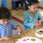 Campers create artist palettes.