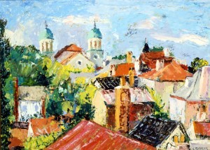 Cupolas and Rooftops, ca. 1942, by Corrie McCallum