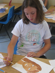 Eliza paints a self-portrait after studying Egyptian mummy portraits.