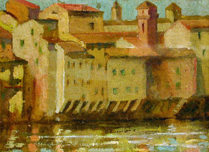 On the Arno, Florence, by Emma S. Gilchrist (American, 1862 - 1929)