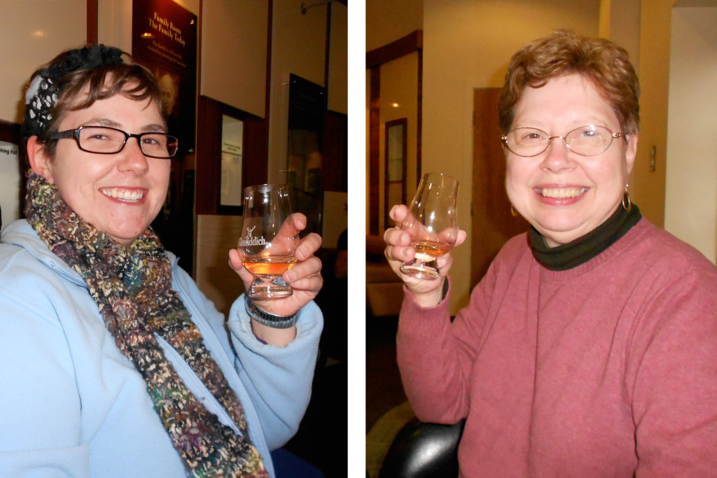 Aunt Julie and Becca enjoying a whisky tasting at the Glenfiddich Distillery in Scotland.