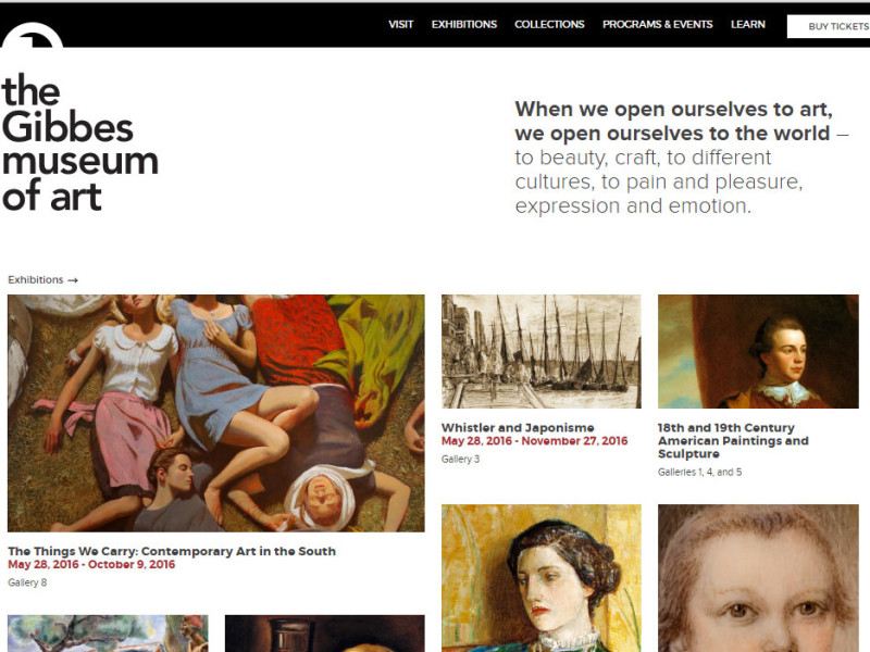 gibbesmuseum.org home page