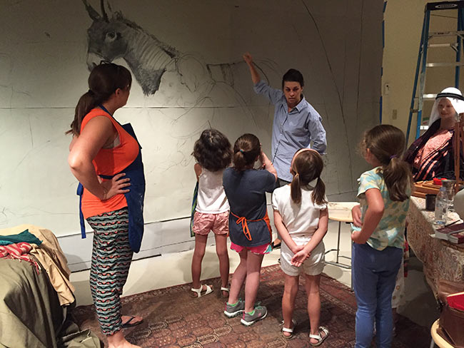 Campers with visiting artist Jill Hooper
