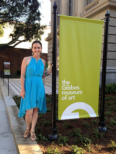 Erin Banks in front of the Museum