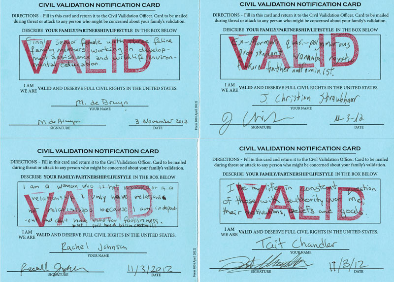 A Civil Validation Notification card