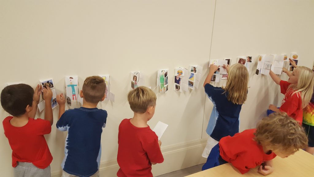 Children create their own flipbook portraits
