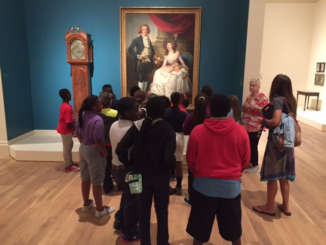 Students tour the Gibbes permanent collection with a Museum Educator. 