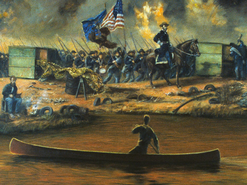 Sherman Marches South, 1990, by Manning Bethea Williams Jr.