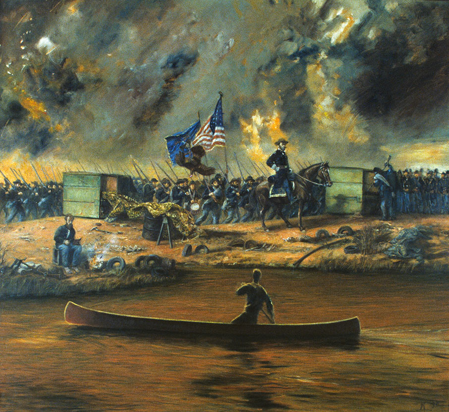 Sherman Marches South, 1990, by Manning Bethea Williams Jr.
