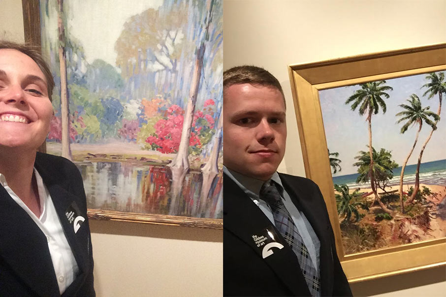 Citadel cadets are required to take a selfie with their favorite work of art when they visit the Gibbes.