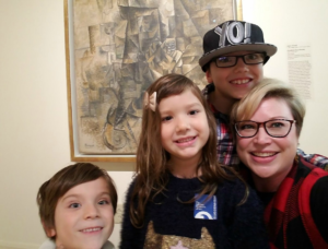Courtney Soler and her children enjoy the Guggenheim Collection at the Gibbes.