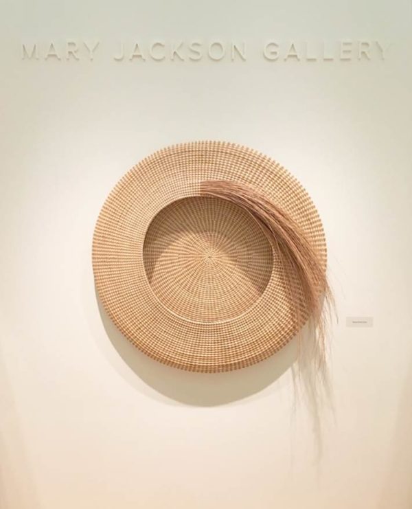Never Again, ca. 2007, by Mary Jackson (American, b. 1945); sweetgrass and palmetto; 42 inches (diameter); Gift of the Braithwaite FamilyMary Jackson's masterpiece, Never Again, hangs in a gallery named for the artist.