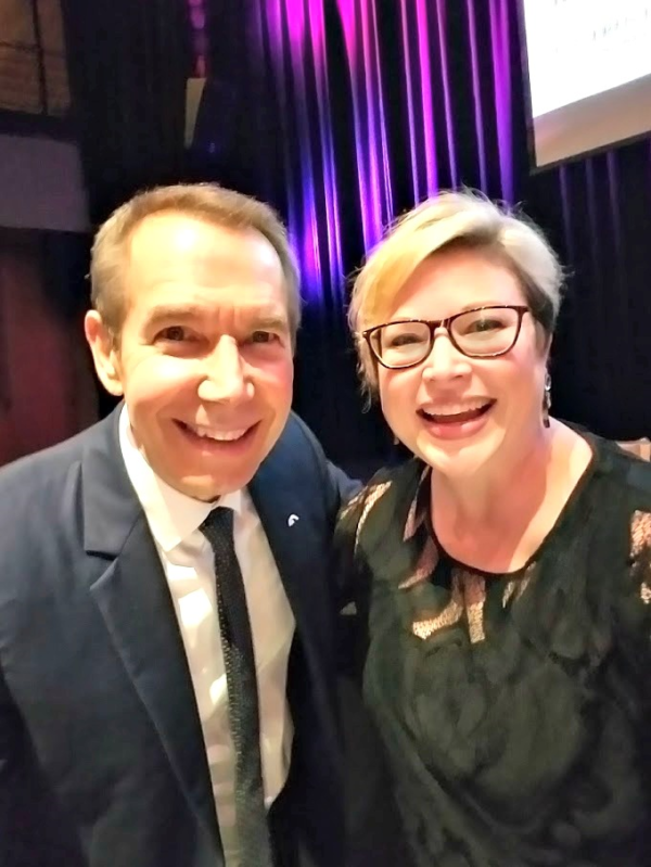Courtney always enjoyed working for not-for-profit institutions, but she especially enjoys working in a creative environment. Here, she poses with artist Jeff Koons, who came to Charleston as the Gibbes' Distinguished Lecture Speaker in 2016.