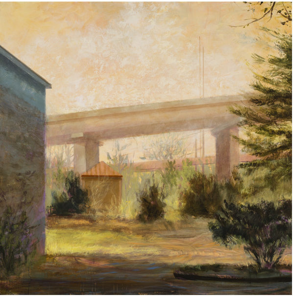 Bridge Fading, 2004, By Linda Fantuzzo (American, b. 1950); Acrylic on linen; 60 x 60 inches; Museum purchase; 2005.002; Image courtesy of the Gibbes Museum of Art/Carolina Art Association