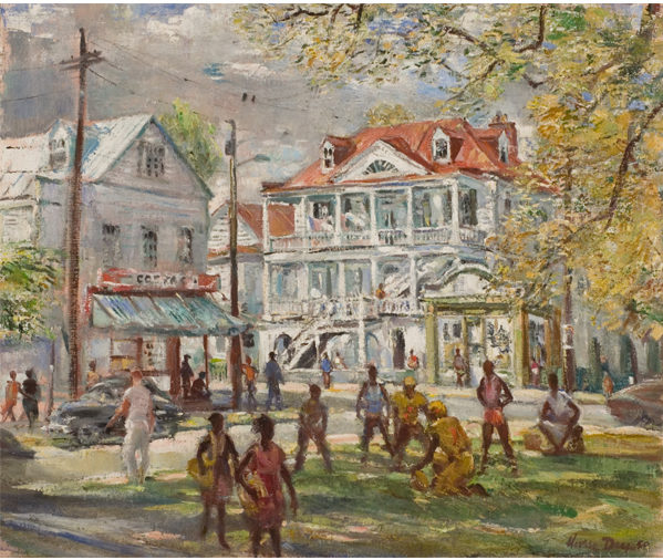 Pick-up Game, Chapel Street, 1980, By Horace Talmage Day (American, 1909-1984); Oil on canvas; 25 x 30 inches; Gift of H. Talmage Day; 2005.00; Image courtesy of the Gibbes Museum of Art/Carolina Art Association
