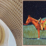 Left: Detail of basket by Antwon Ford; Right: Horse, by Katherine Dunlap